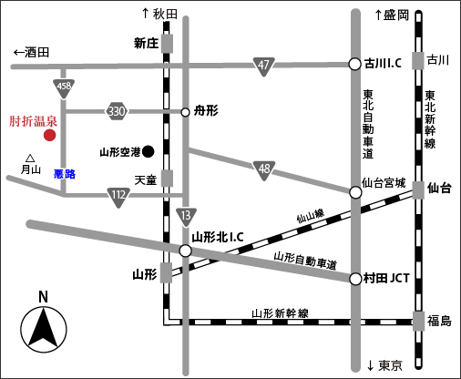 肘折温泉周辺地図2